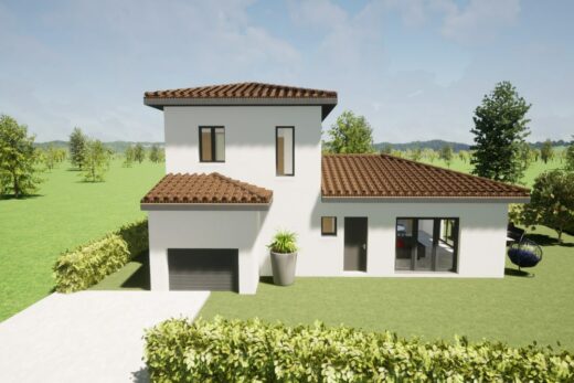 BELLE VILLA ETAGE 90 M² SUR UN TERRAIN 4 FACES