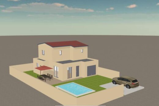 A PROXIMITE DE L&#8217;ESPAGNE CADRE IDEAL VILLA ETAGE + TERRAIN EN 3 FACES